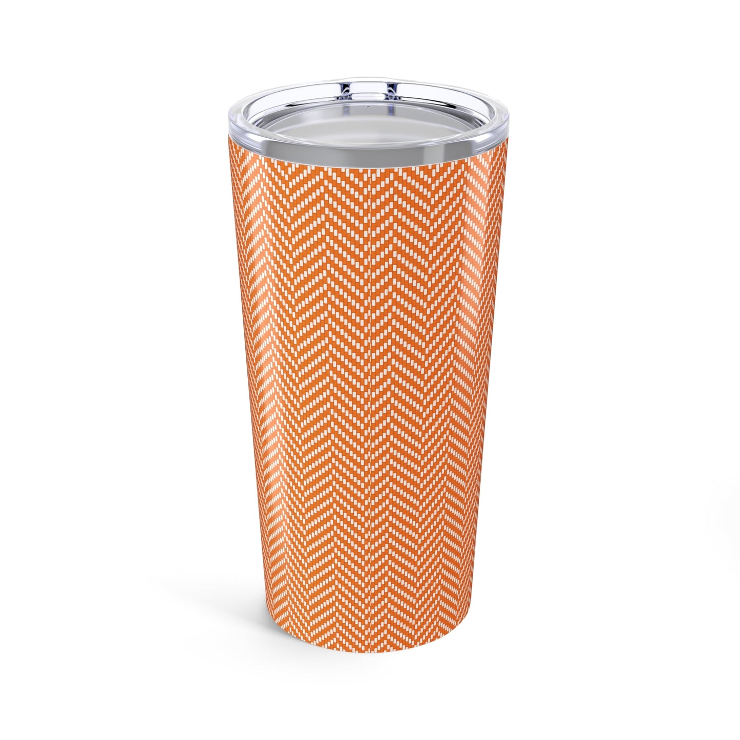 Tumbler | Orange & White | Herringbone