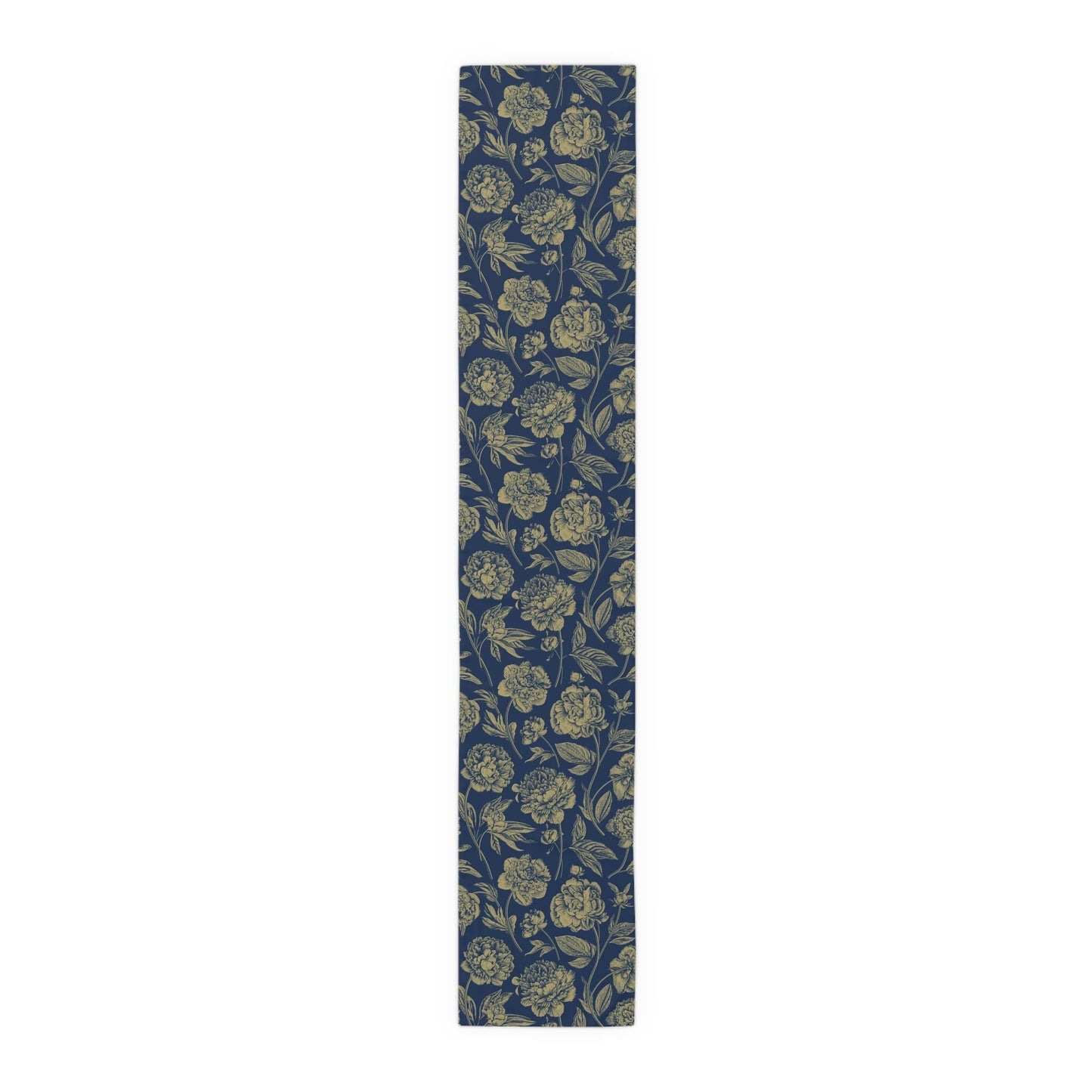 Table Runner | Blue & Gold | Peony