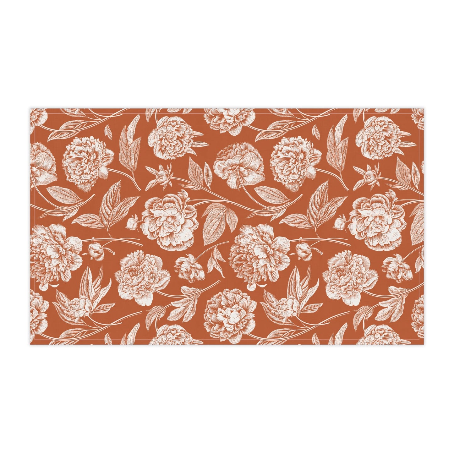 Tea Towels | Dark Orange & White | Peony