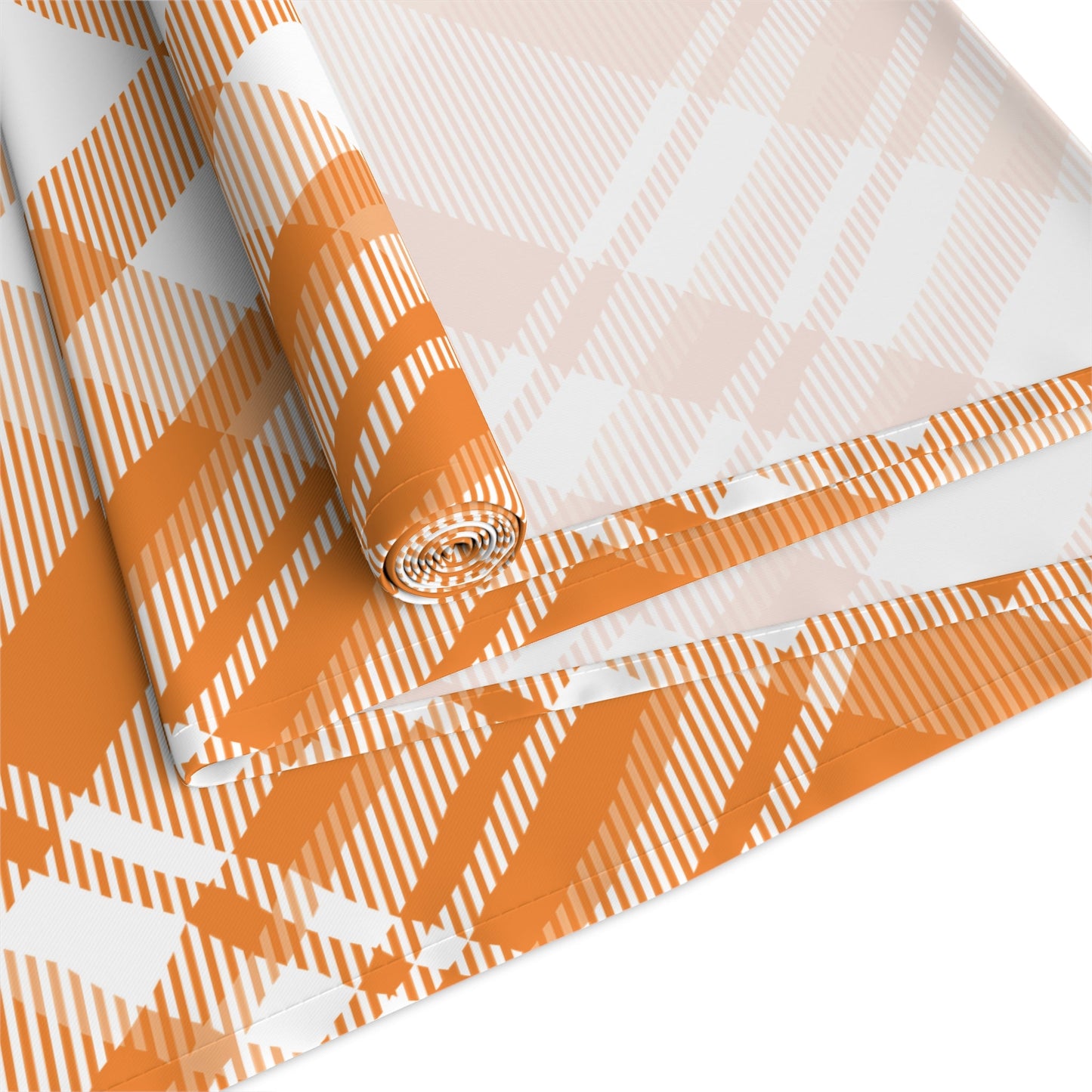 Table Runner | Orange & White | Tartan