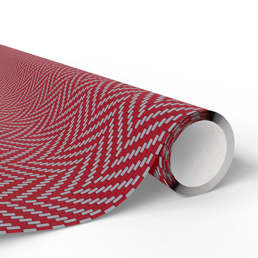 Gift Wrap | Red & Gray | Herringbone