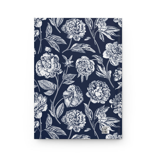 Hardcover Journal | Navy & White | Peony