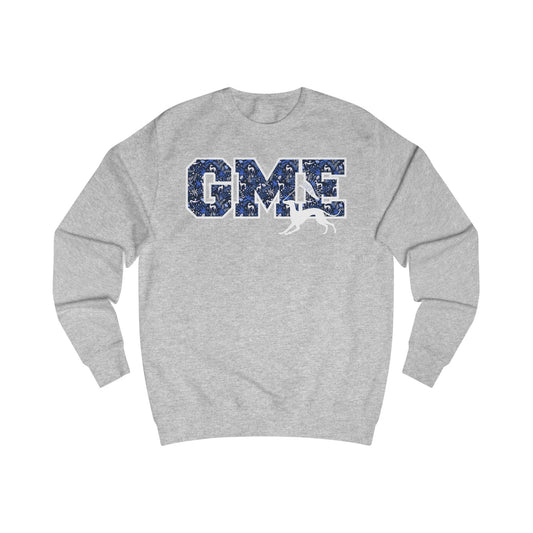 Adult Crewneck Sweatshirt | Greyhounds | Fern Quilt Blue