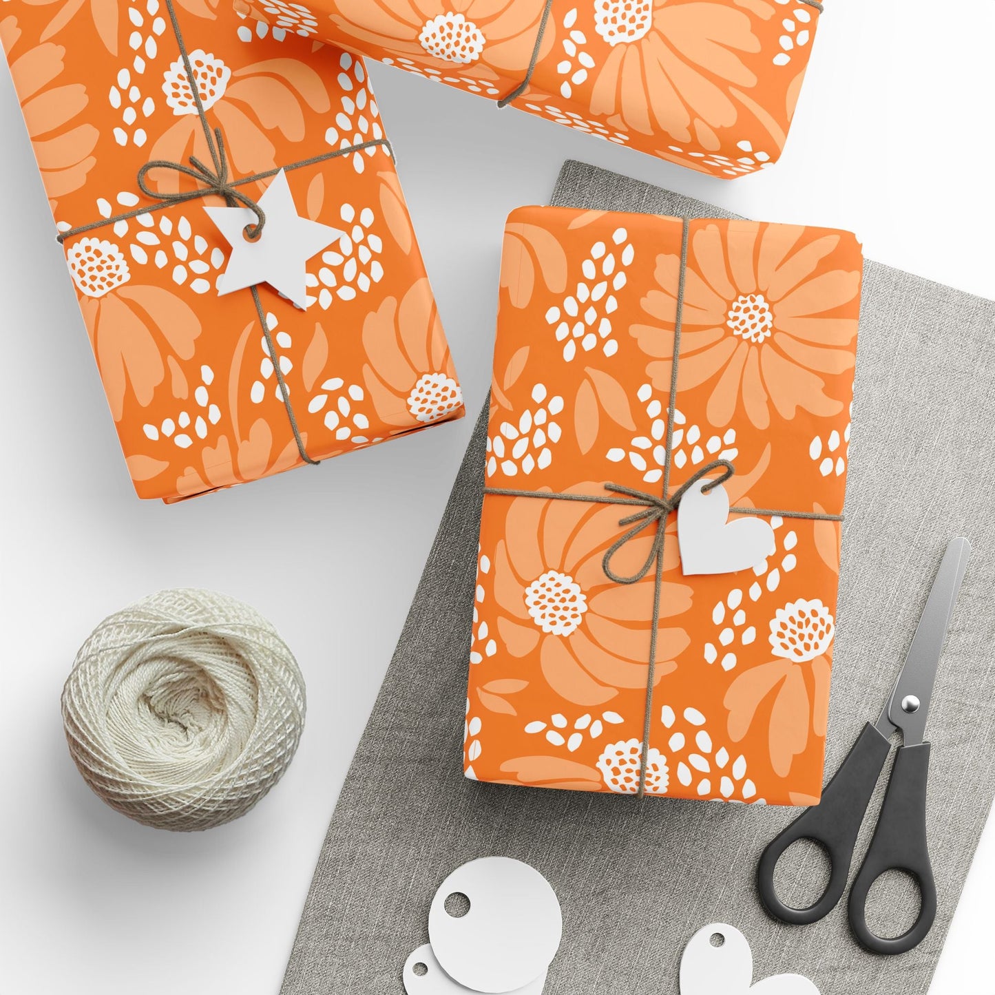 Gift Wrap | Orange & White | Bellis