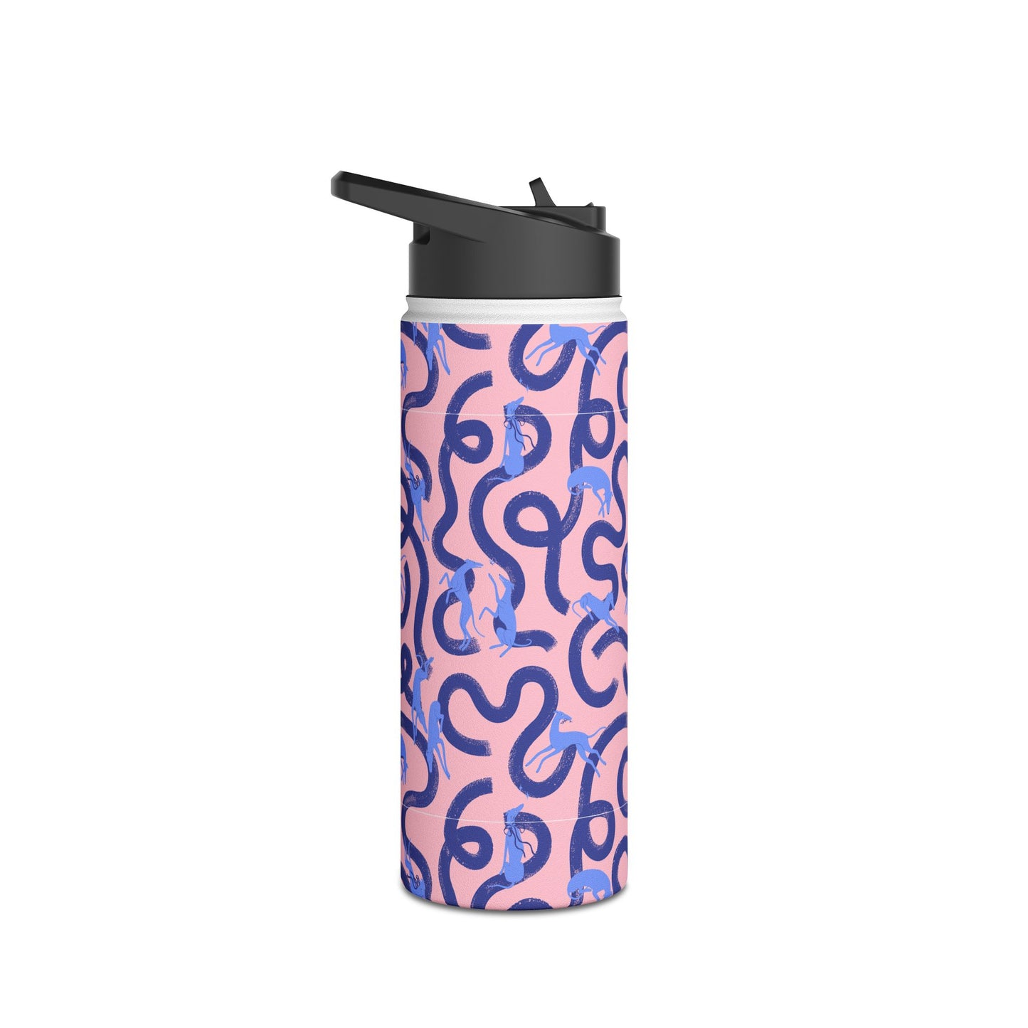 Insulated Water Bottle | Greyhounds | Pink Ribbon