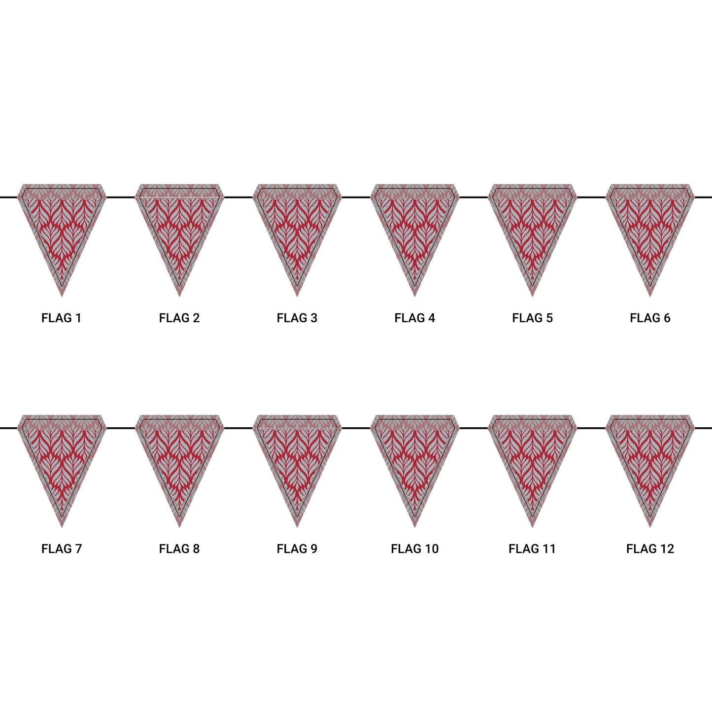 Flag Garland | Red & Gray | Palm