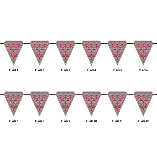 Flag Garland | Red & Gray | Palm