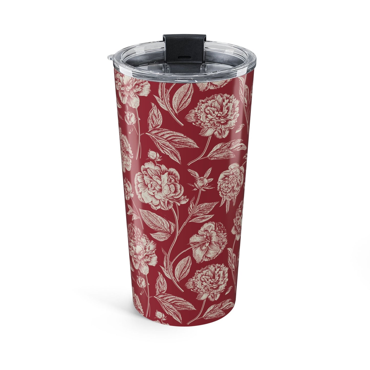 Tumbler | Maroon & White | Peony