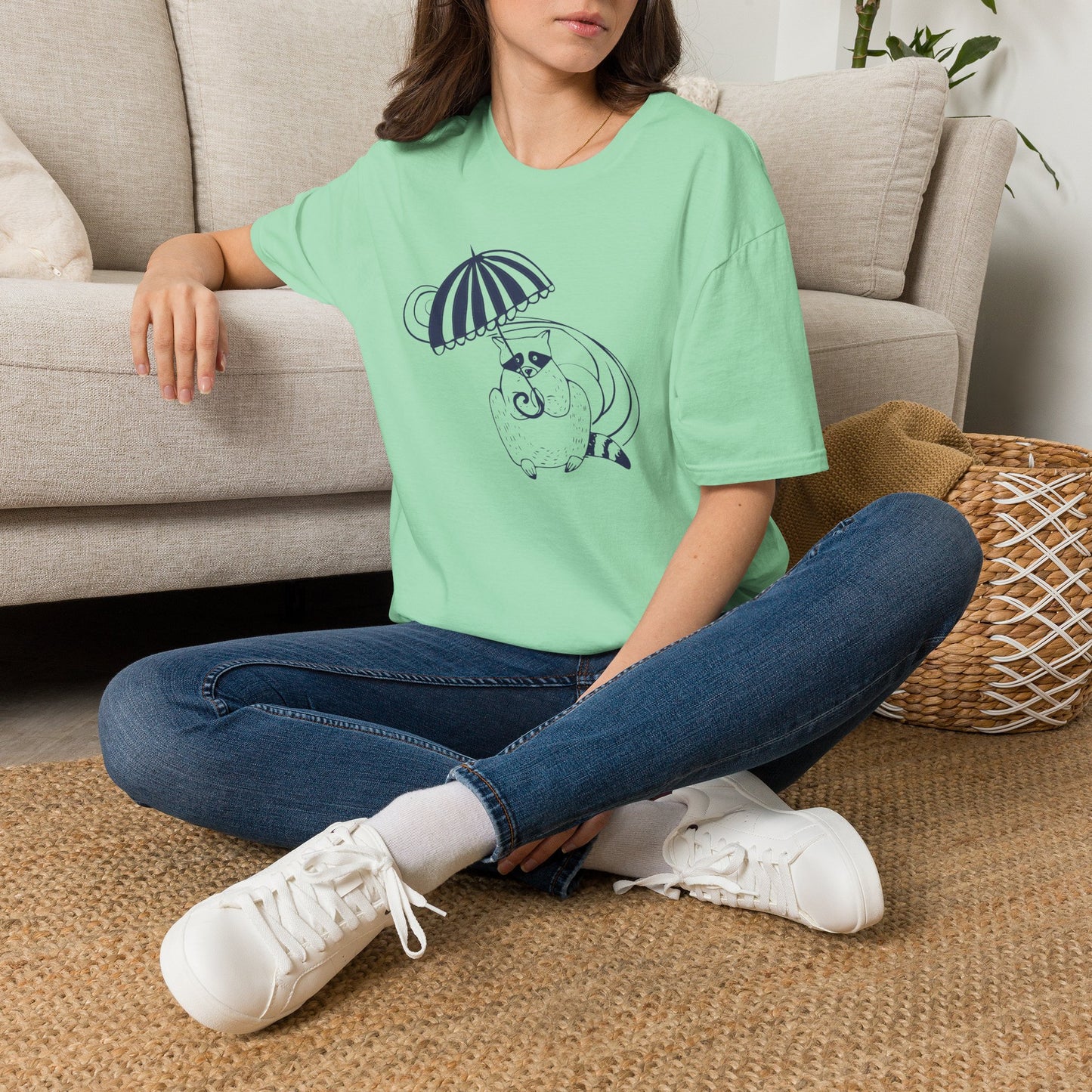 NYP Adult Tee | Raccoon Umbrella