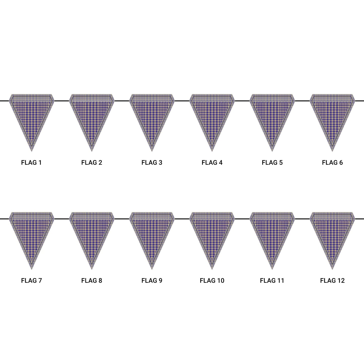Flag Garland | Purple & Gold | Tweed
