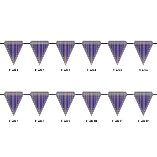 Flag Garland | Purple & Gold | Tweed