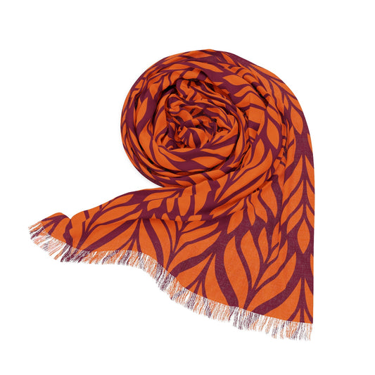 Scarf | Maroon & Orange | Palm