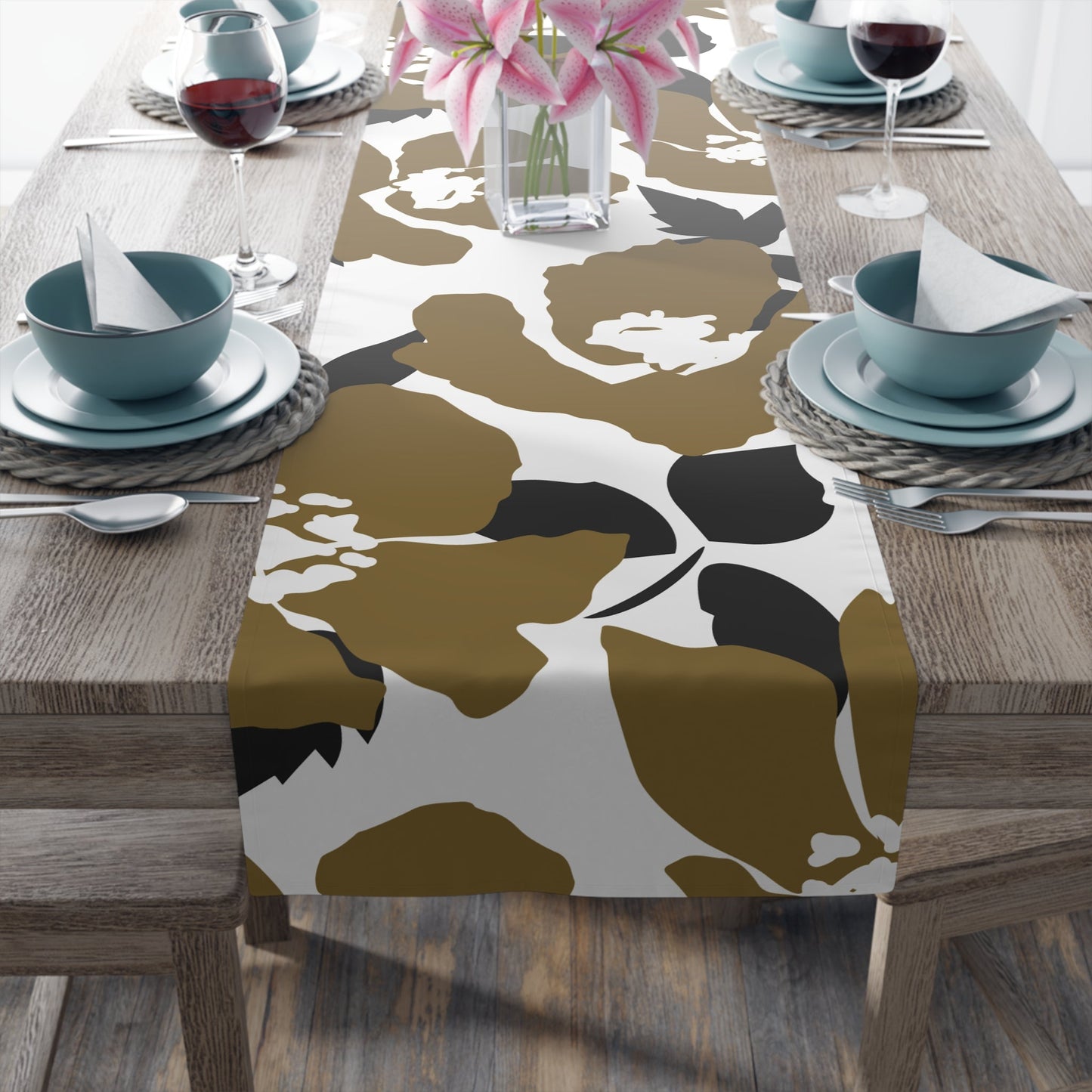 Table Runner | Black & Gold | Poppy