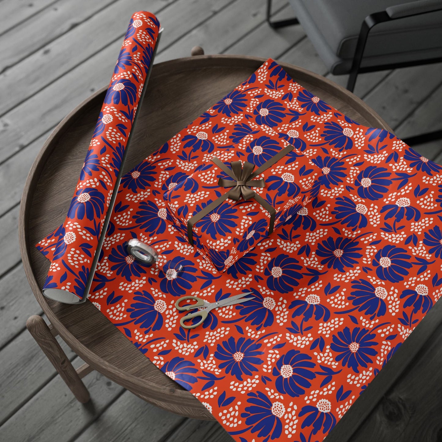 Gift Wrap | Bright Blue & Orange | Bellis