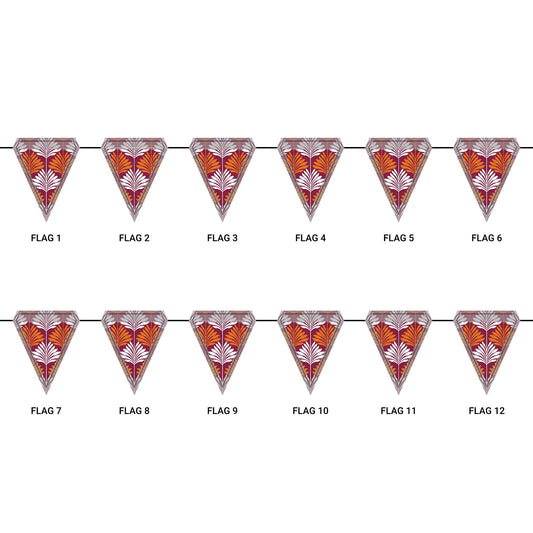 Flag Garland | Maroon & Orange | Deco