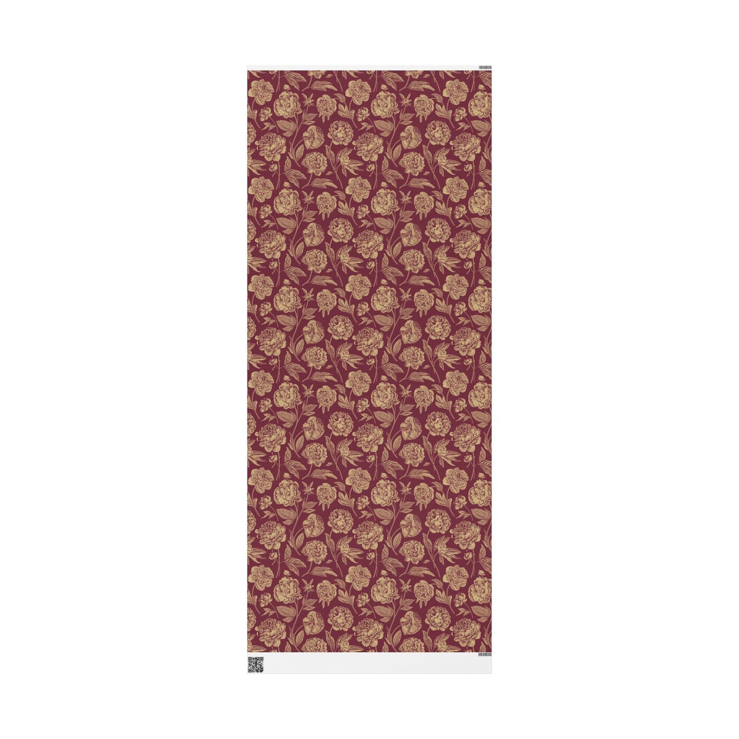 Gift Wrap | Maroon & Gold | Peony