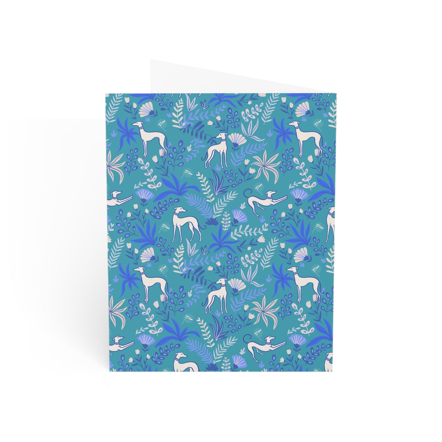 Monogram Notecards | Greyhounds | Teal Fern