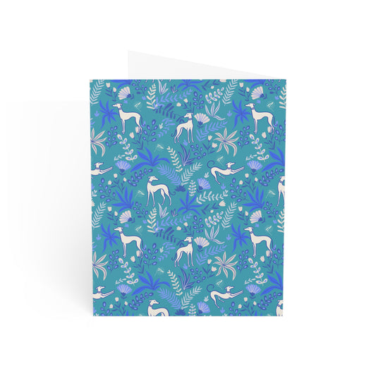 Monogram Notecards | Greyhounds | Teal Fern