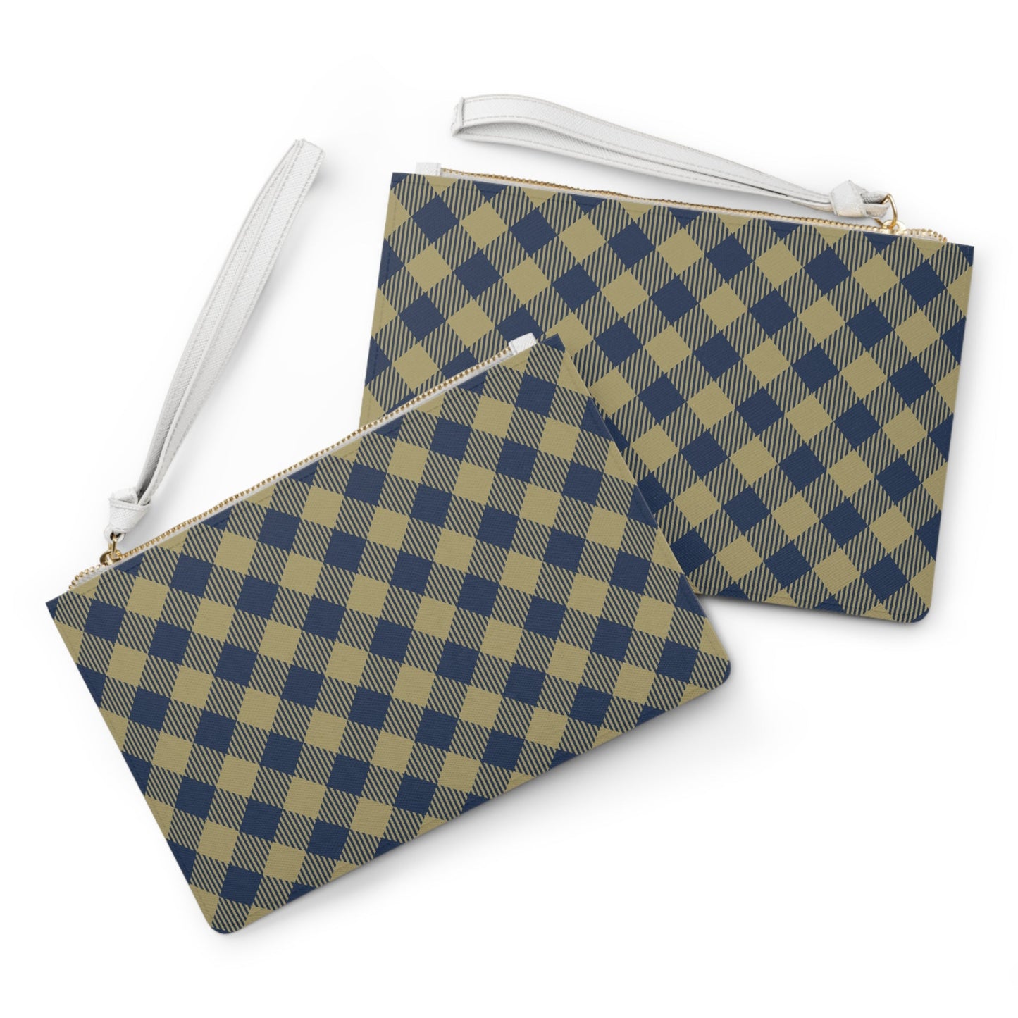 Clutch Bag | Gold & Blue | Gingham