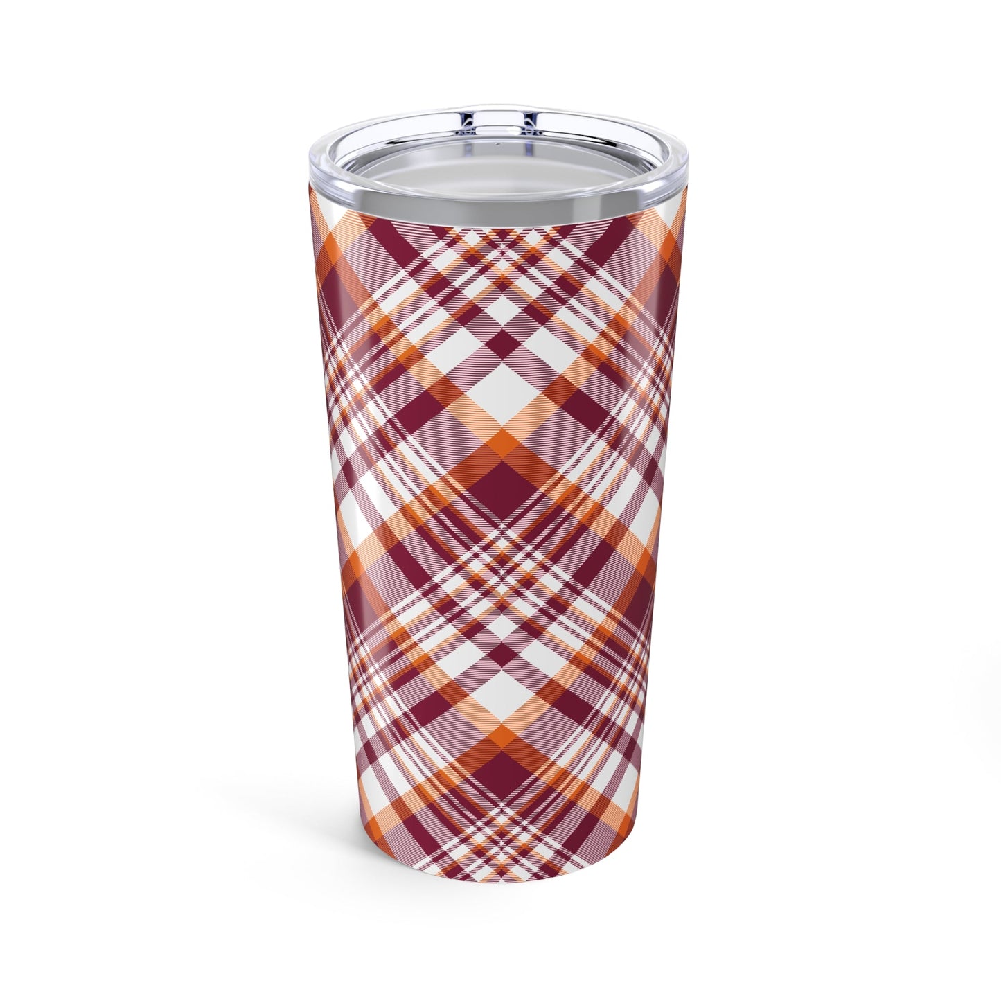 Tumbler | Maroon & Orange | Tartan