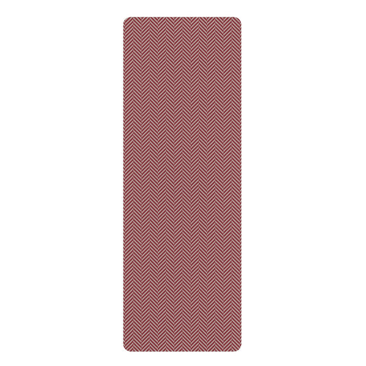 Yoga Mat | Maroon & White | Herringbone