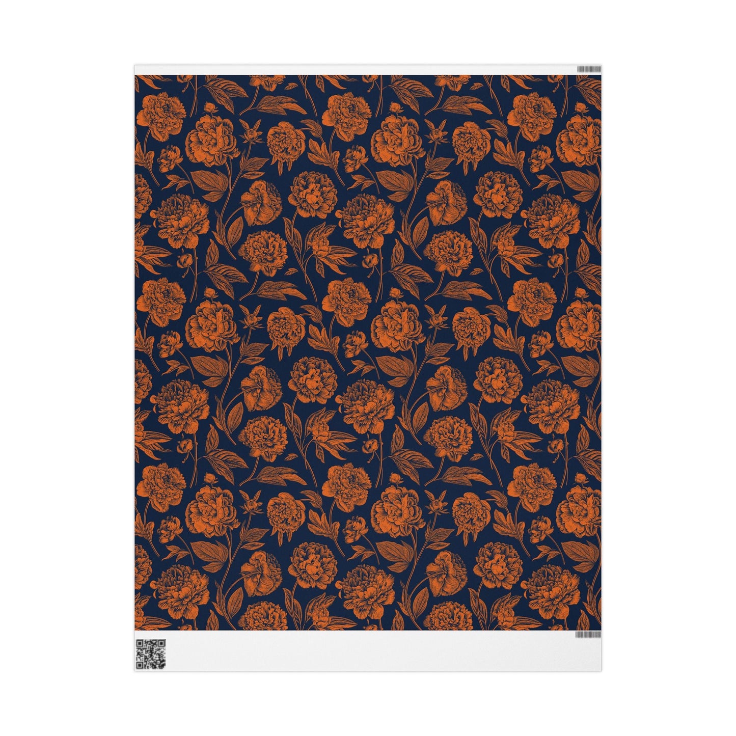 Gift Wrap | Orange & Blue | Peony