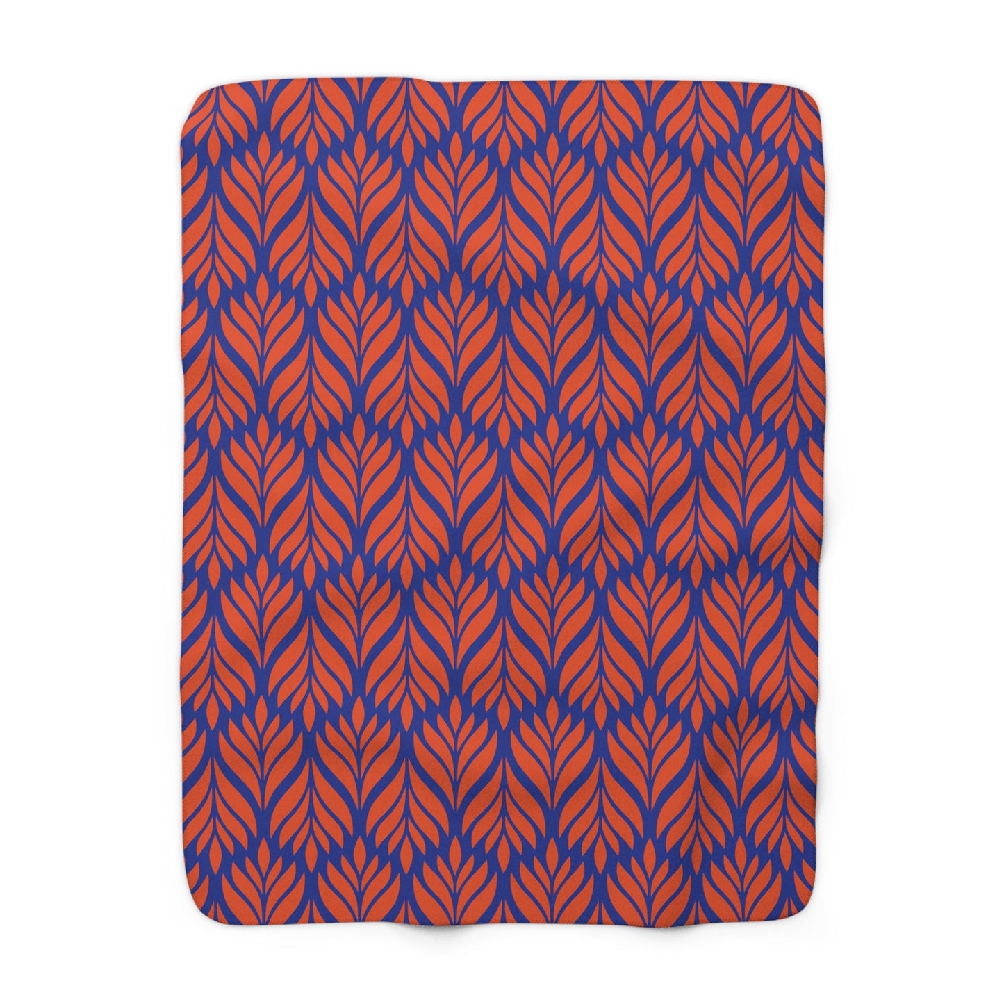 Sherpa Fleece Blanket | Bright Blue & Orange | Palm