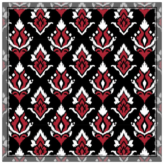 Napkin 4-set | Red & Black | Ikat