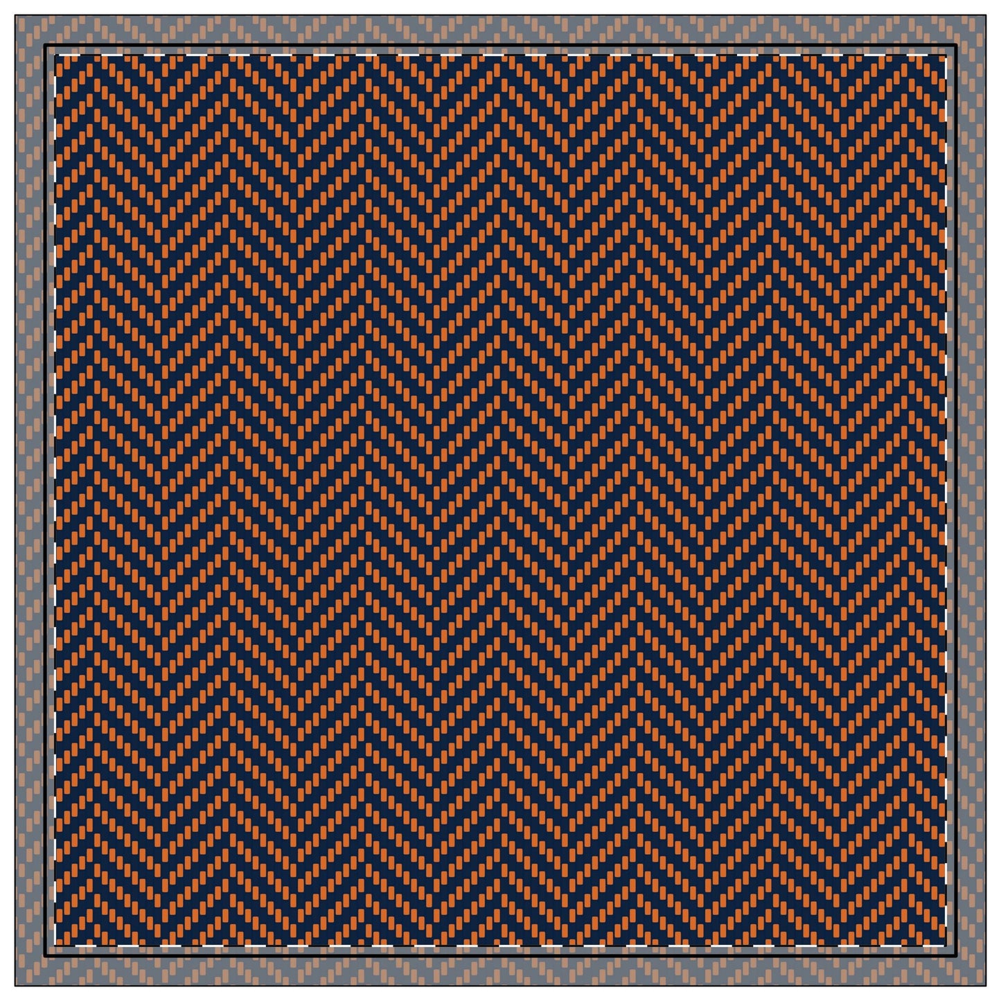 Napkins | Orange & Blue | Herringbone