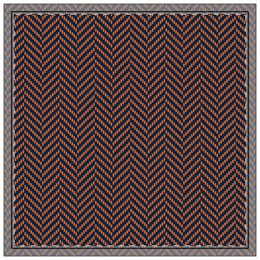 Napkins | Orange & Blue | Herringbone