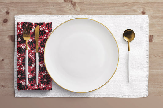 Napkin 4-set | Red & Black | Bellis