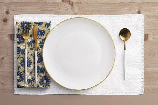 Napkin 4-set | Blue & Gold | Bellis