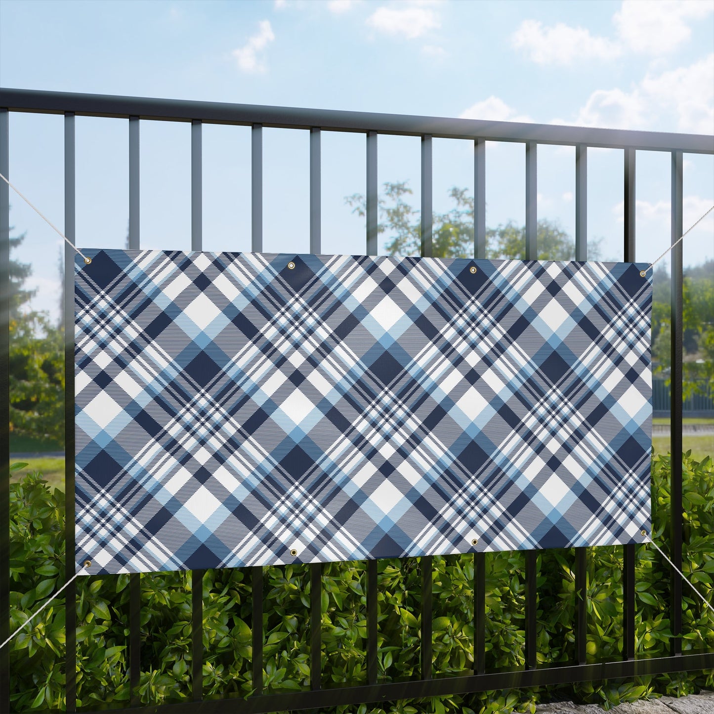 Banner | Light Blue & White | Tartan