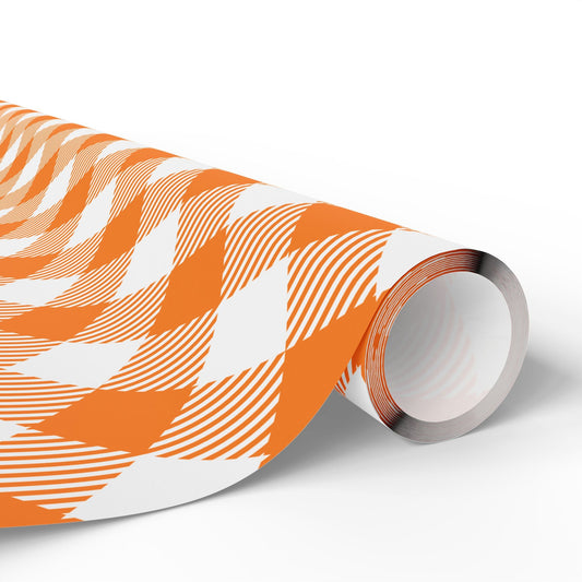 Gift Wrap | Orange & White | Gingham