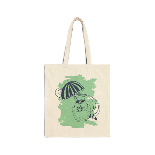 Canvas Tote | Raccoon Umbrella