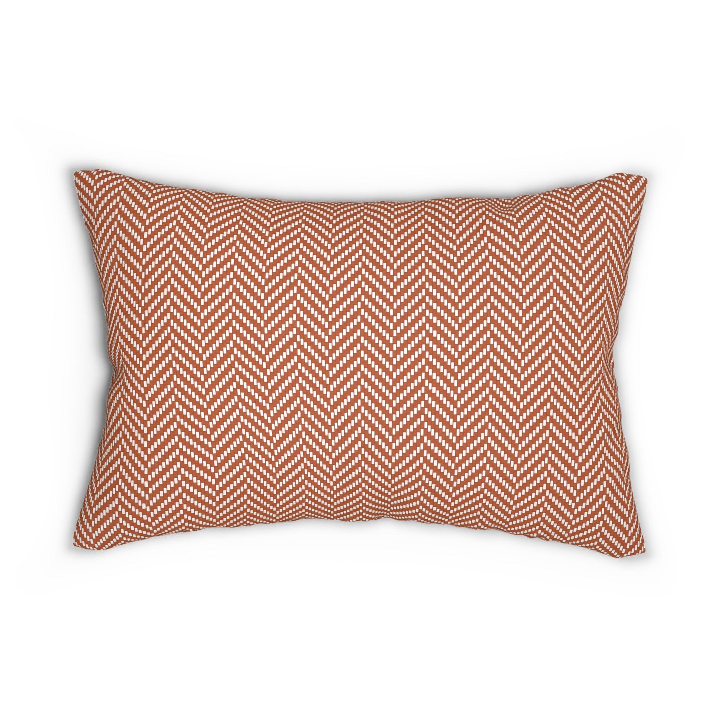 Pillow | Dark Orange & White | Herringbone