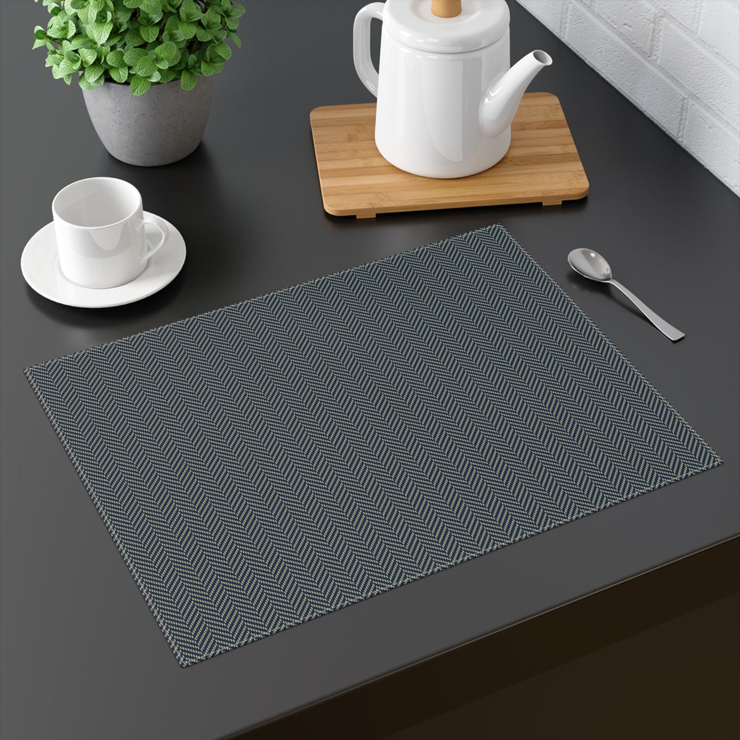 Placemat | Blue & Gold | Herringbone