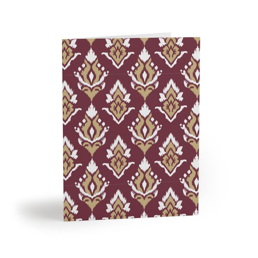 Notecards | Maroon & Gold | Ikat