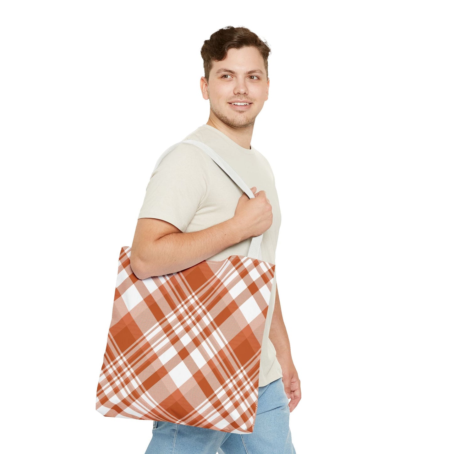 Totes | Dark Orange & White | Tartan