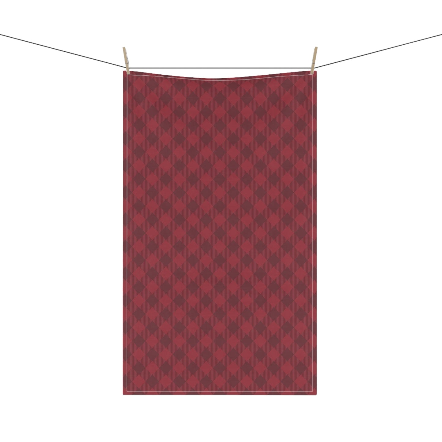 Tea Towel | Maroon & White | Gingham