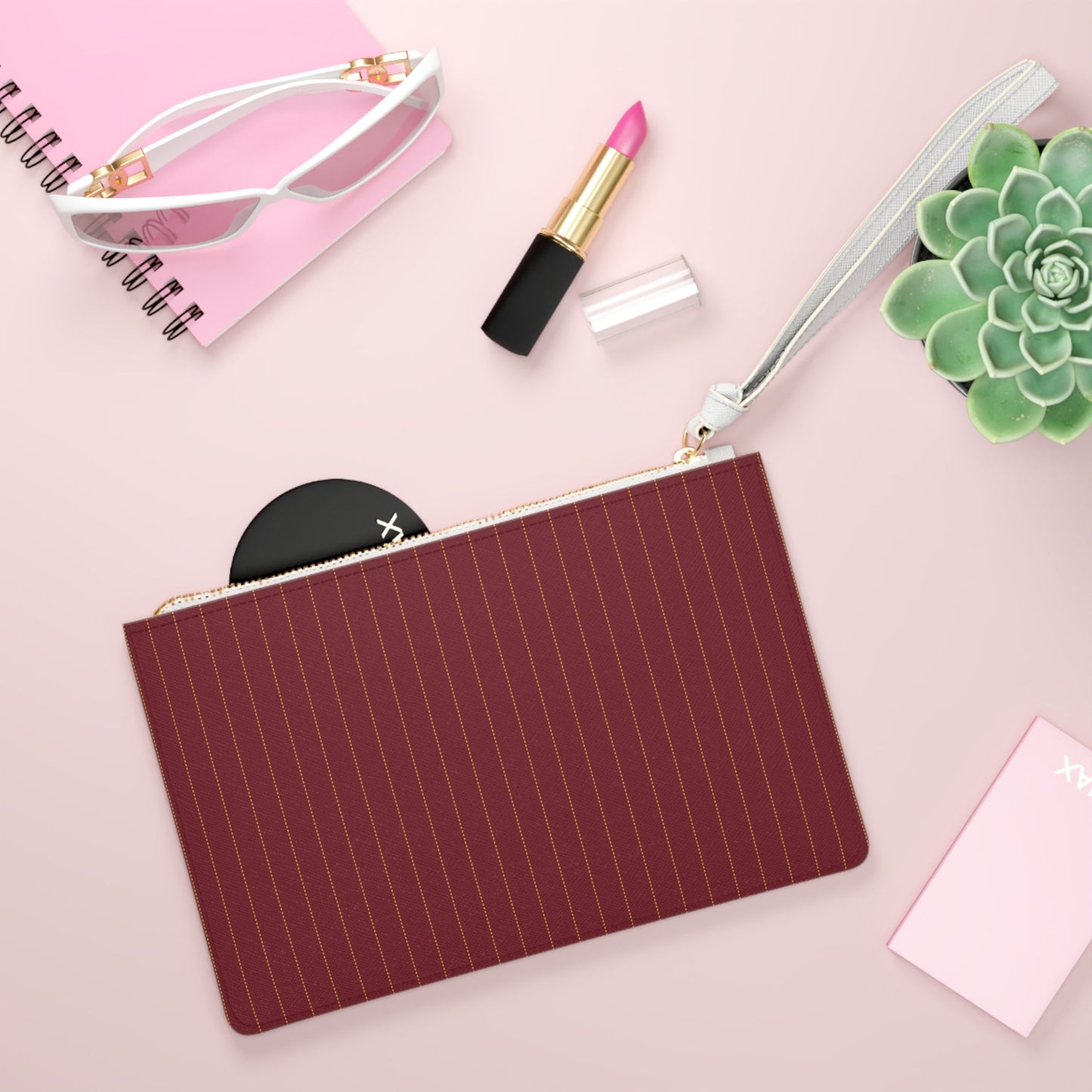 Clutch Bag | Red & Yellow | Pinstripe