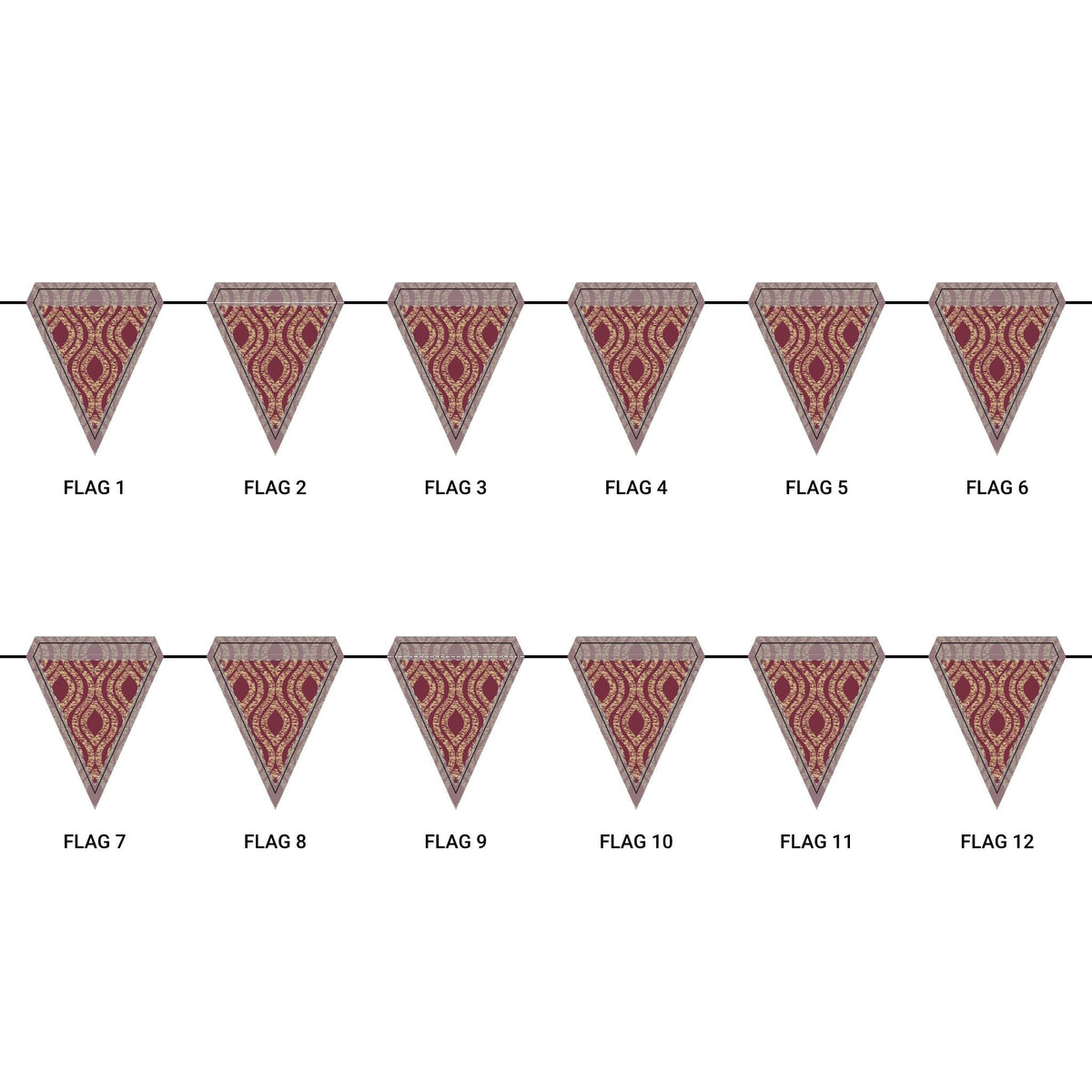 Flag Garland | Maroon & Gold | Ogee