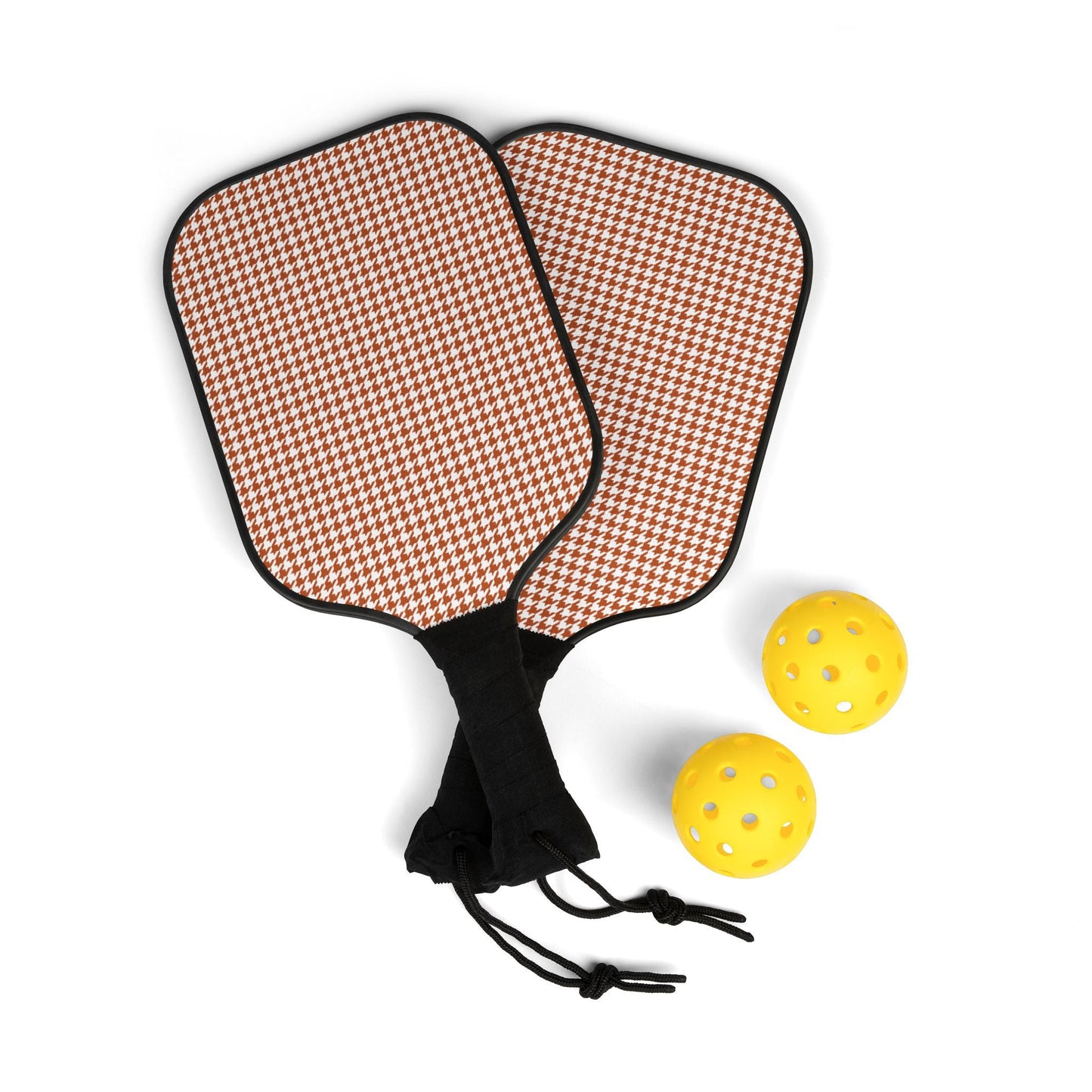 Pickleball Paddle Kit | Dark Orange & White | Houndstooth