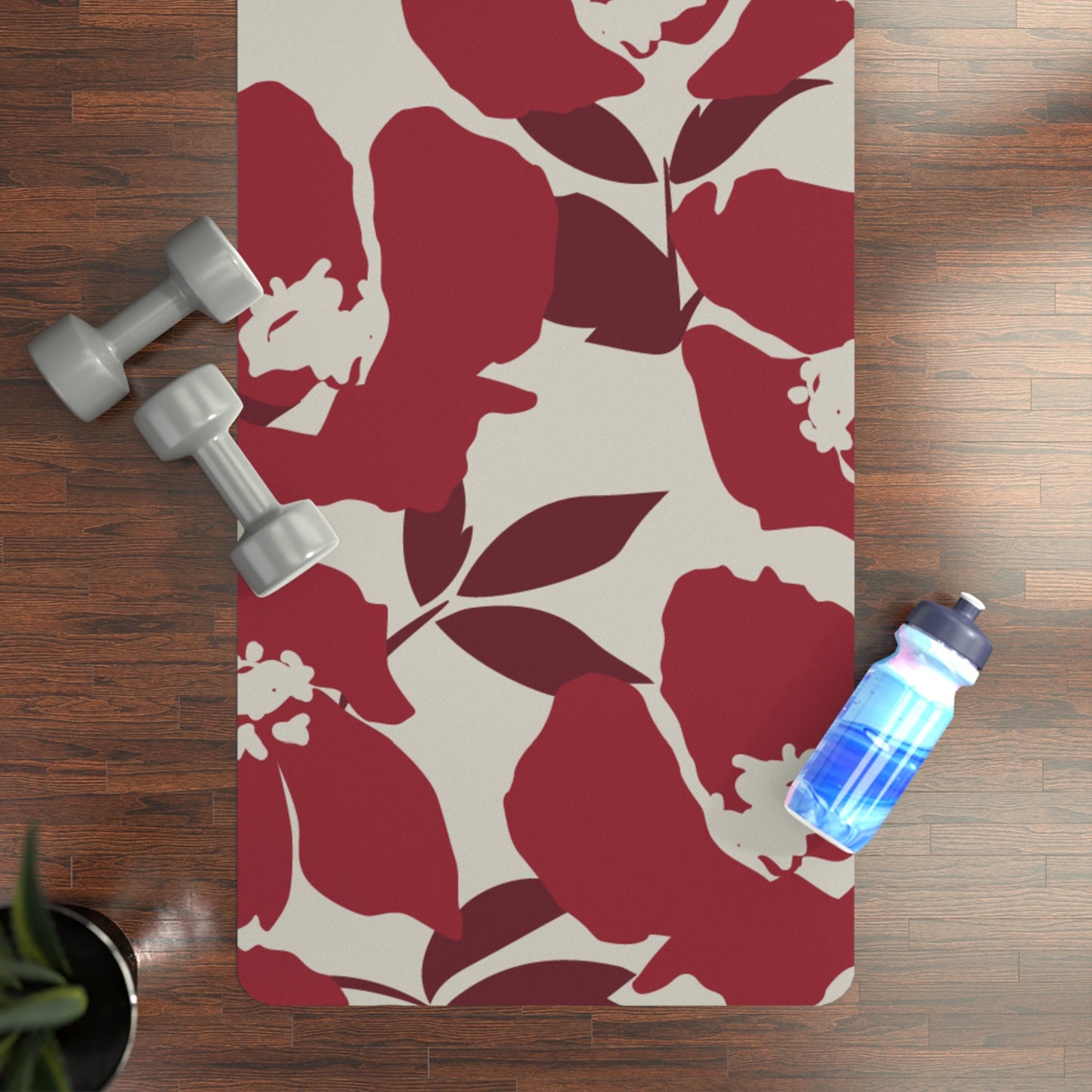 Yoga Mat | Maroon & White | Poppy