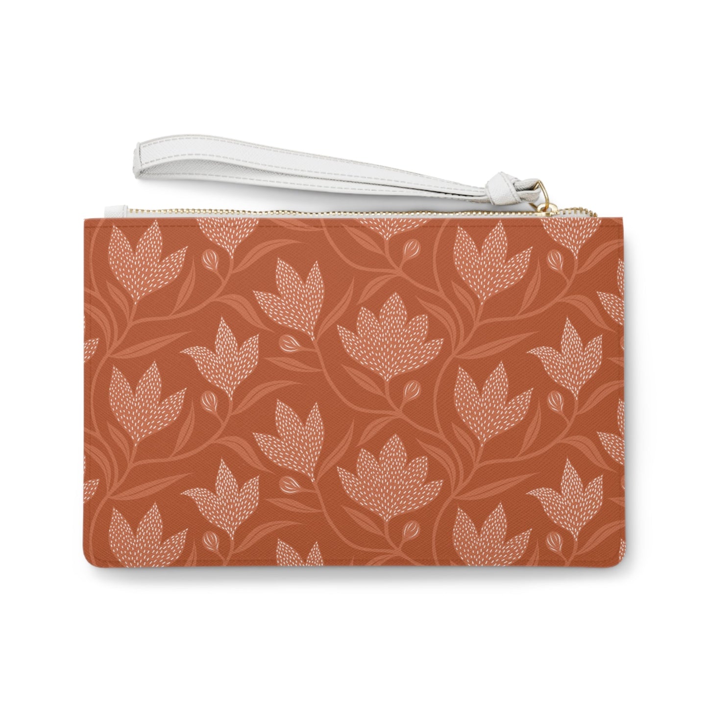 Clutch Bag | Dark Orange & White | Magnolia