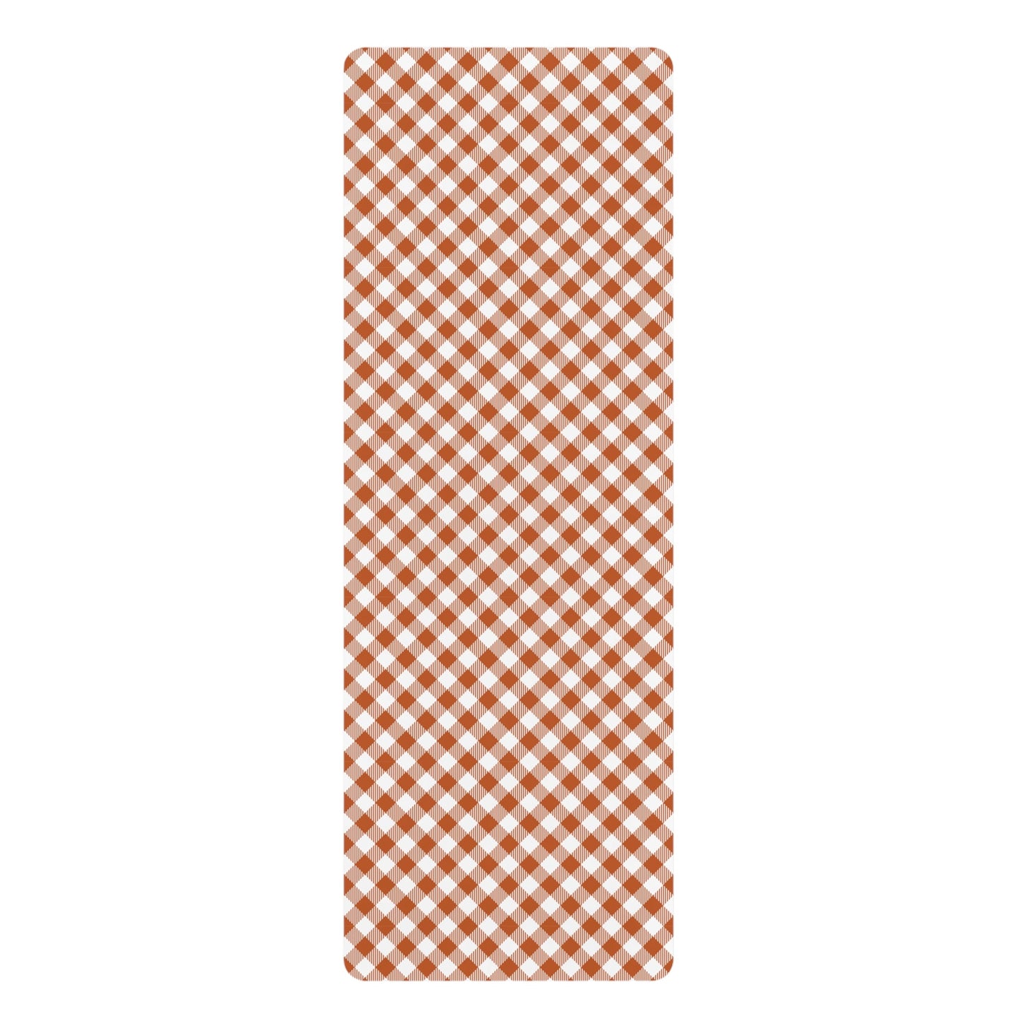 Yoga Mat | Dark Orange & White | Gingham