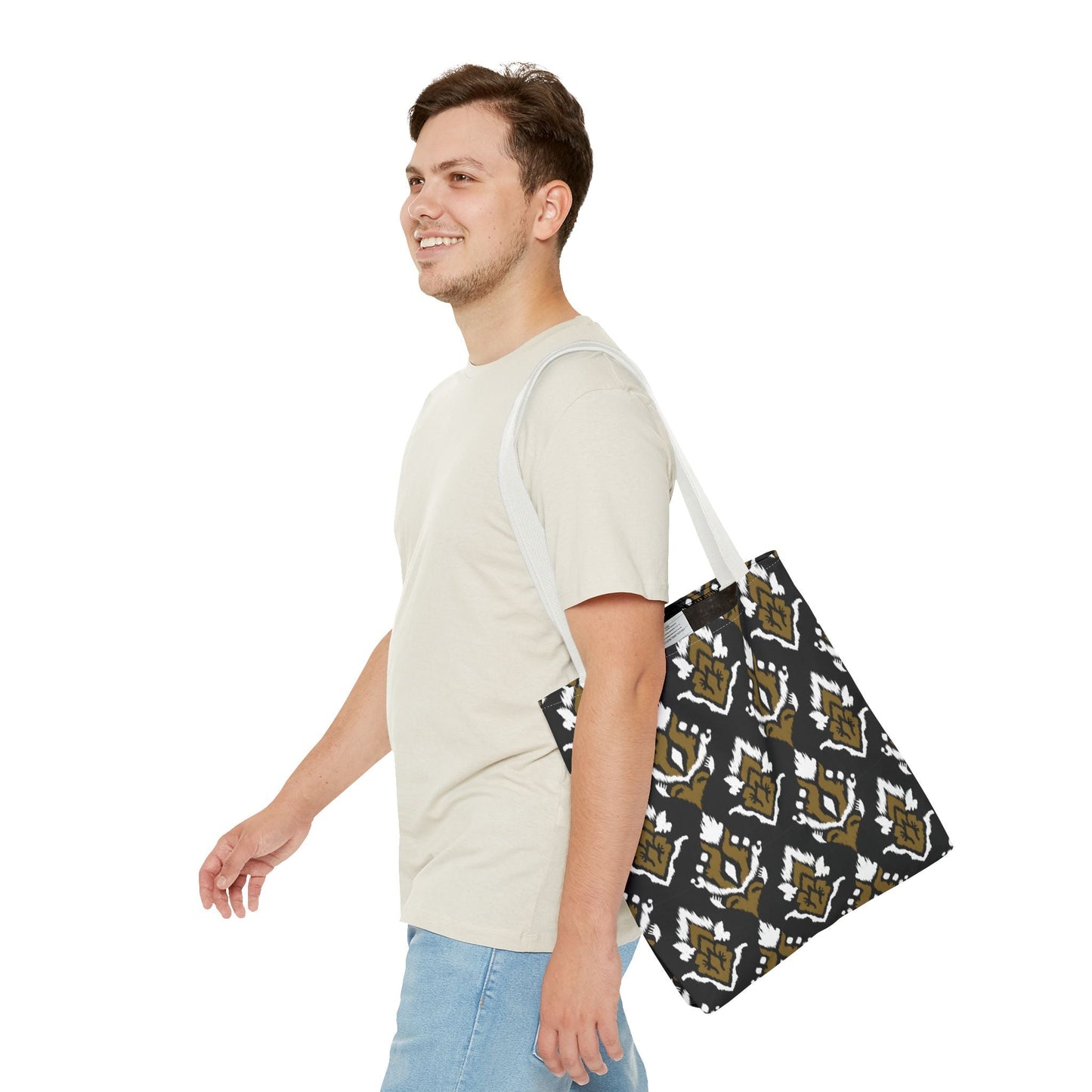 Tote Bag | Black & Gold | Ikat