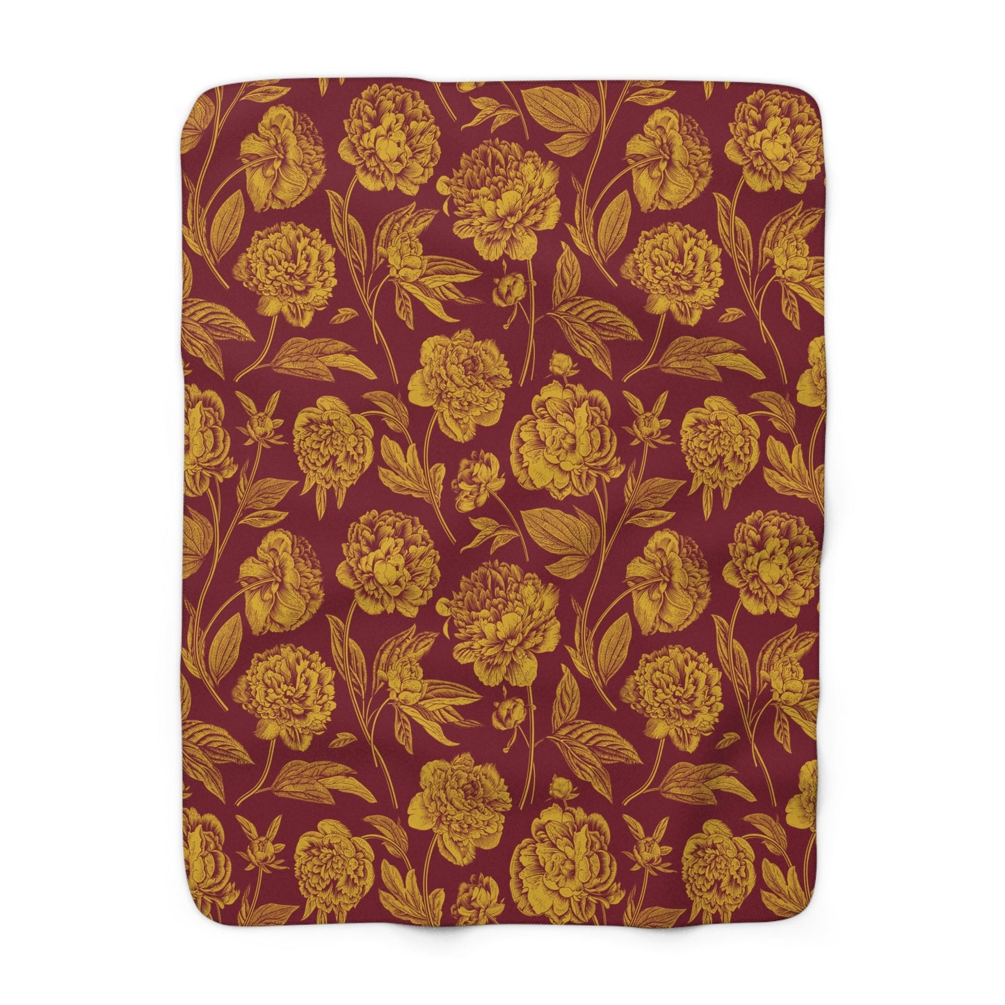 Sherpa Blanket | Red & Yellow | Peony