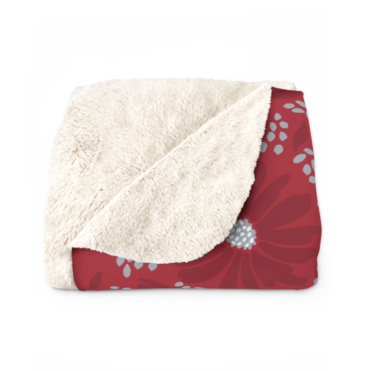 Sherpa Blanket | Red & Gray | Bellis
