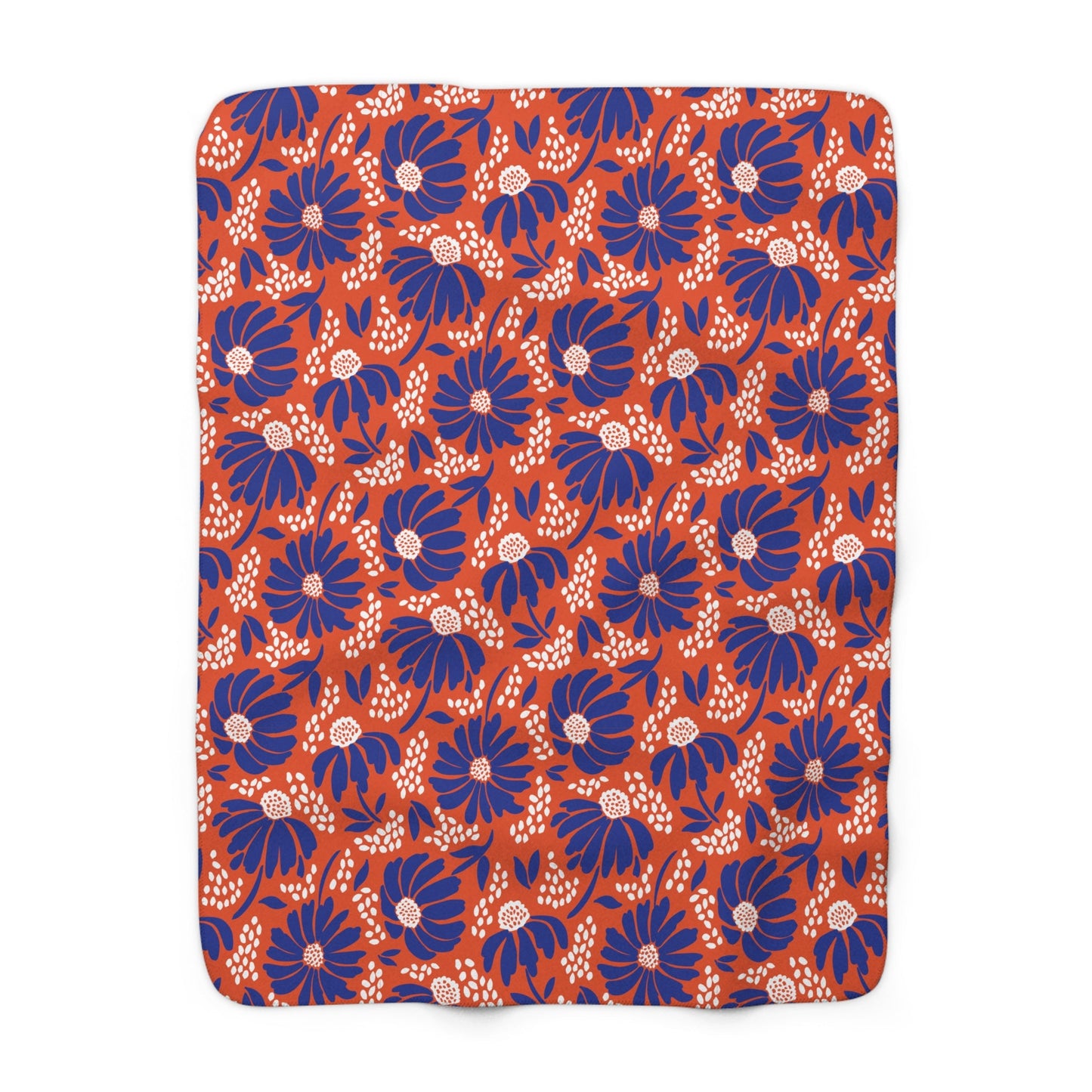 Sherpa Fleece Blanket | Bright Blue & Orange | Bellis